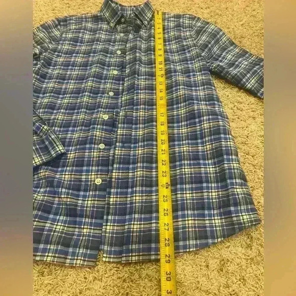 Vineyard Vines Blue Whales Plaid Cotton Flannel Button Down size XL - Picture 9 of 10